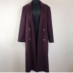 VTG,Worthington ILGWU Elegant Double-Breasted Burgundy Trench Coat Size 8